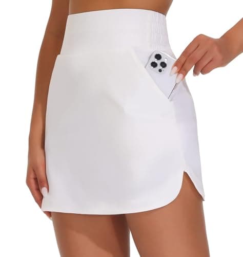 THE GYM PEOPLE Women's Golf Skort Tennis High Waist Lightweight Athletic Casual Skirts Built-in Shorts with 4 Pockets