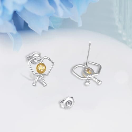 Baseball/Pcikleball/Basketball/Soccer Earrings S925 Sterling Sliver Sport Earrings for Women Sport Jewelry Gifts for Women Sports Fans and Sports Players