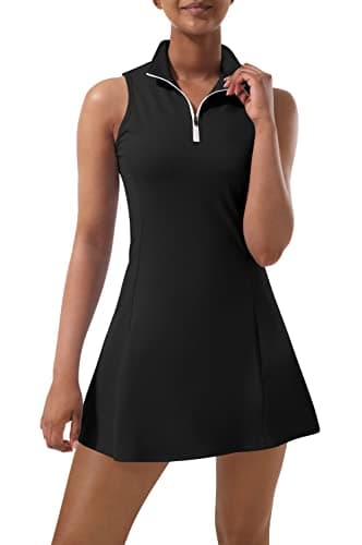 Tennis Dress for Women, Tennis Golf Dresses with Built in Shorts and Pockets for Sleeveless Workout Athletic Dresses