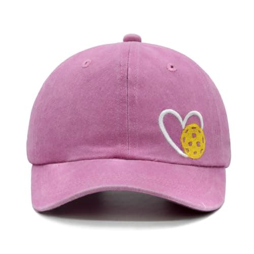 Pickleball Hat for Women Men, Adjustable Embroidered Heart Pickleball Baseball Cap
