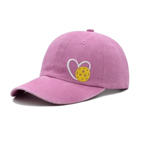 Pickleball Hat for Women Men, Adjustable Embroidered Heart Pickleball Baseball Cap