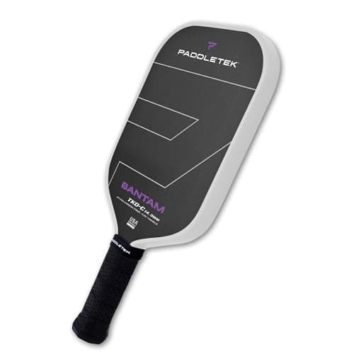 Paddletek Bantam TKO-C 14.3mm Pickleball Paddles with Polymer Honeycomb Core - Unidirectional Carbon Fiber – Torsional Weighting & High Tack Performance Grip - USAPA Approved - 5.25 Inch Handle