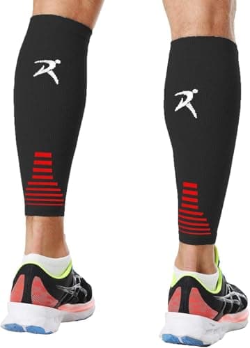Rymora Calf Compression Sleeves Men Women - Leg Compression Sleeve Footless Socks - Shin Splint Relief Fitness Running