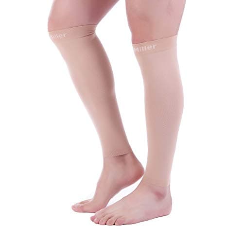 Doc Miller Compression Calf Sleeve for Men & Women, Premium Medical Grade, 15-20mmHg Graduated Support for Running, Calf Tear, Shin Splints, Knee High, Calf Sleeves, 1 Pair