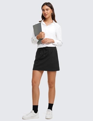 CRZ YOGA 4-Way Stretch Skirts for Women High Waisted Work Casual Golf Tennis Skirt Skorts with 5 Pockets