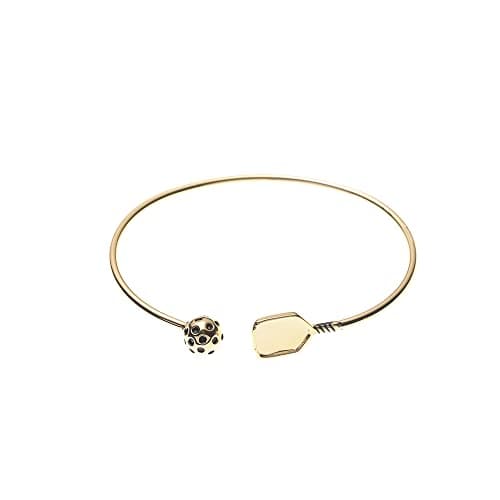 Sportybella Pickleball Bracelet - Women's Pickleball Paddle Cuff Bangle, Gift for Female Players
