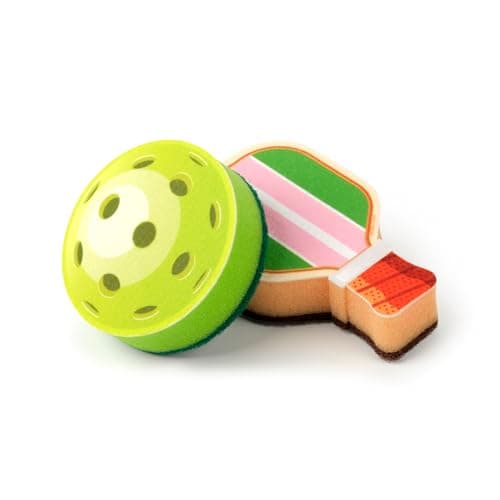 Genuine Fred in The Kitchen Pickleball Inspired Sponges, Set of 2, Durable Layered Sponges, Fun and Quirky Kitchen Accessory, Pickleball Court Gift-Ready Packaging