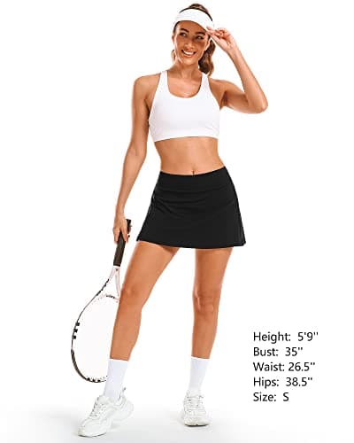 Stelle Women's Tennis Golf Skirts High Waisted with Pockets Inner Shorts for Athletic Skorts Sports Running Pickleball
