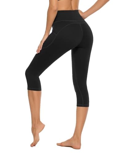 Stelle Women's Capri Yoga Pants with Pockets Essential High Waisted Legging for Workout