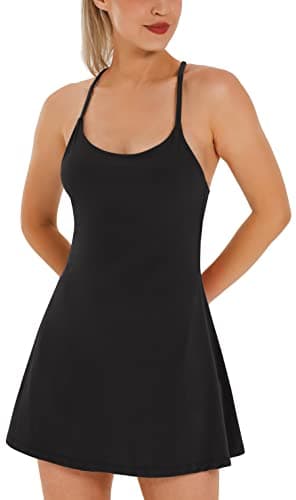 Womens Tennis Dress, Athletic Dress with Built-in Bra & Shorts Pockets Summer Dresses for Women Golf Outfits for Workout