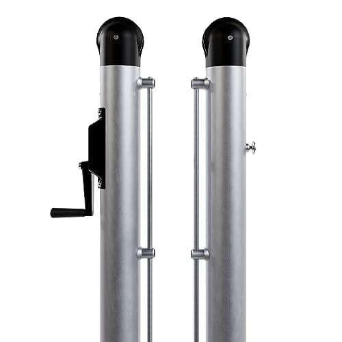 Dominator In Ground Pickleball System - Includes Two Heavy Duty Pickleball Posts with Net and Sleeves - Aluminum, Rust Free, and Follows USAPA Standards