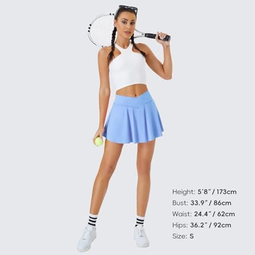 FireSwan Tennis Skirt for Women with Pockets Shorts Crossover High Waisted Pleated Golf Skorts Athletic Workout Skirts