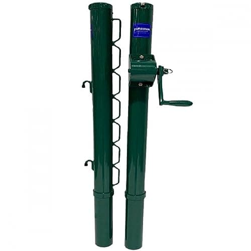 Permanent Pickleball Court Package (Includes Regulation Size Net, Inground Post, Post Sleeves, Center Strap and Pipe Anchor) - Everything Needed for a Regulation Size Court