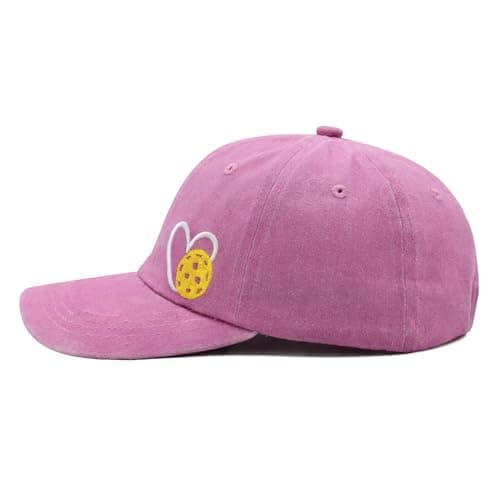 Pickleball Hat for Women Men, Adjustable Embroidered Heart Pickleball Baseball Cap