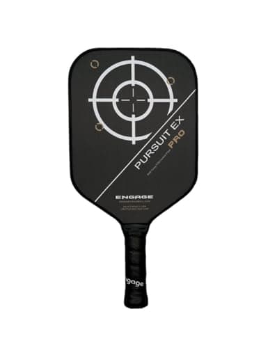 Engage Pursuit Pro EX Pickleball Paddle – Widebody Shape, Raw T700 Toray Carbon Fiber Face, 13mm Control Pro “Black” Core, Vortex Barrier Edge Technology Limits Vibration