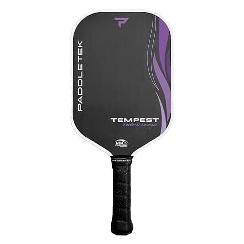 Paddletek Tempest TKO-C 14.3mm - Professional Pickleball Paddles with Polymer Honeycomb Core - PT-700 Unidirectional Carbon Fiber – Torsional Weighting & High Tack Performance Grip - USAPA Approved