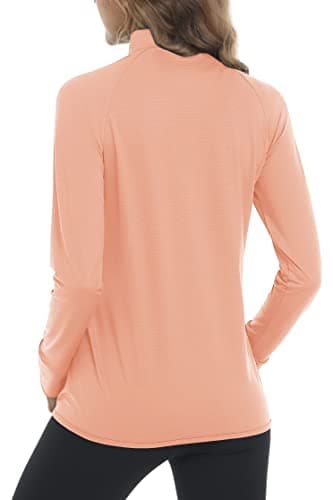 MAGCOMSEN Women's UPF 50+ Lightweight Athletic Jacket Sun Protection Full Zip Long Sleeve Shirts Hiking Outdoor Pockets