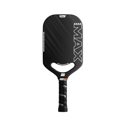 CPX MAX Black Raw Carbon Fiber T700 Pickleball Elongated Paddle Racket - Professional Grade, 14mm Core Thickness, Comfortable Tennis Style Grip - Durable Designed in Chicago, USA