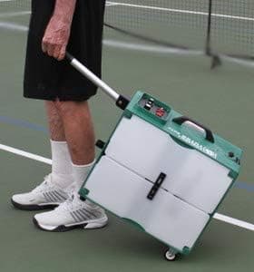 Pickleball Tutor Spin Model. Variable SIDESPIN. Made in USA by #1 Pickleball Machine Company.