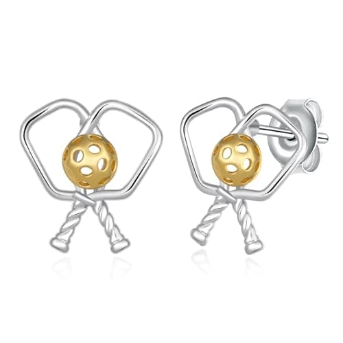 Baseball/Pcikleball/Basketball/Soccer Earrings S925 Sterling Sliver Sport Earrings for Women Sport Jewelry Gifts for Women Sports Fans and Sports Players