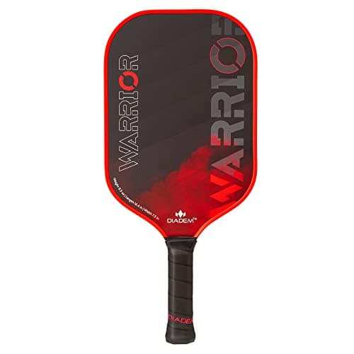 Diadem Warrior Pickleball Paddle | Carbon Fiber Face, 3X L-Core Hybrid Nomex Polymer Honeycomb Core, Grit Paint Surface for Spin, Control and Power | Indoor/Outdoor | USAPA Approved
