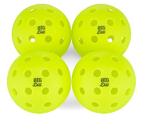 Big Dill Pickleball Superstar Pickle Ball Paddle Set of 4 Wooden Paddles — Pack of 4 Pickleball Paddles Set, 4 Pickleball Balls & Bag for Pickle Ball Rackets, Beginner Pickleball Racket Sets
