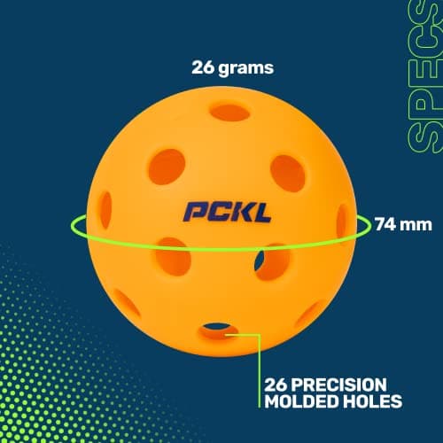 PCKL Optic Speed Pickleball Balls | Choose Indoor or Outdoor Pickleballs | USAPA Tournament Aproved | 4 Pack Crack-Resistant