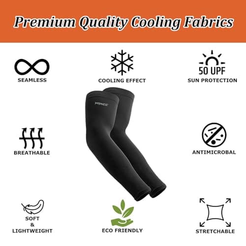 YQXCC 4 Pairs Arm Sleeves for Men Women, UPF 50 Cooling UV Sun Protection Sports Compression Sleeves