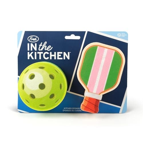Genuine Fred in The Kitchen Pickleball Inspired Sponges, Set of 2, Durable Layered Sponges, Fun and Quirky Kitchen Accessory, Pickleball Court Gift-Ready Packaging