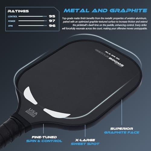 Pickleball Paddles,USAPA Approved Titanium Aluminum Surface & Titanium Aluminum Core Pickleball Set,Pickle Ball Paddles Set of 2 ​for Men Women New Players