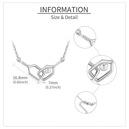 YAFEINI Pickleball Necklace S925 Gold Plating Pickleball Paddle And Ball Pendant Necklace Sports Jewelry Gifts For Women Pickleball Lovers