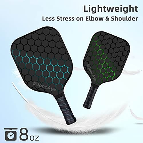 JoncAye Pickleball-Paddles-Set of 4 or 2 Rackets with Balls and Bag, USAPA Approved Pickle-Ball Equipment with Accessories, Fiberglass Graphite Pickleball Racquet Set for Men, Women, Kids, Adults