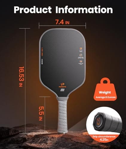 Leo Series Carbon Fiber Pickleball Paddle – 16mm Roar-Powered Core for Dominance & Precision, USAPA Approved Thermoformed Pickleball Paddles, T700&3K Raw Carbon Fiber Pickleball Racket.
