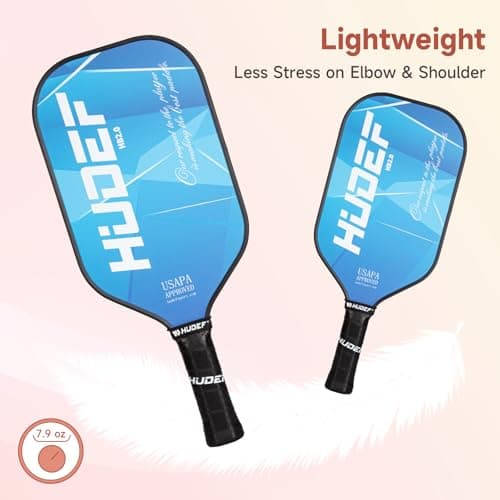Pickleball Paddle USAPA Approved, Lightweight Carbon Fiber Face and Polypropylene Honeycomb Core Pickleball Racket with Cover, Elongated Handle and Cushion Comfort Grip Pickle Ball Paddle