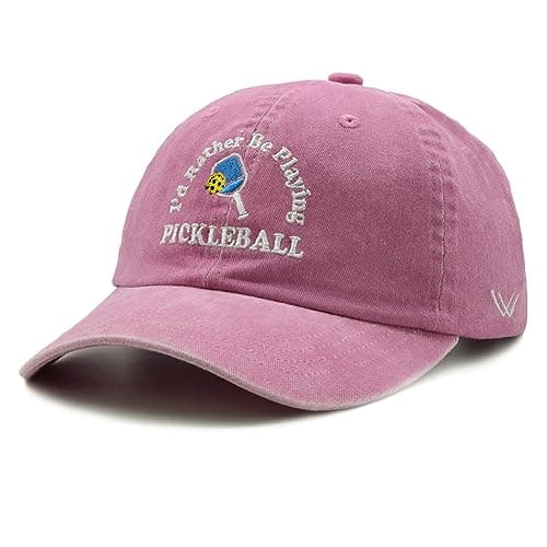 Pickleball Hat, I'd Rather Be Playing Pickleball Baseball Cap, Adjustable Washed Baseball Cap for Men Women