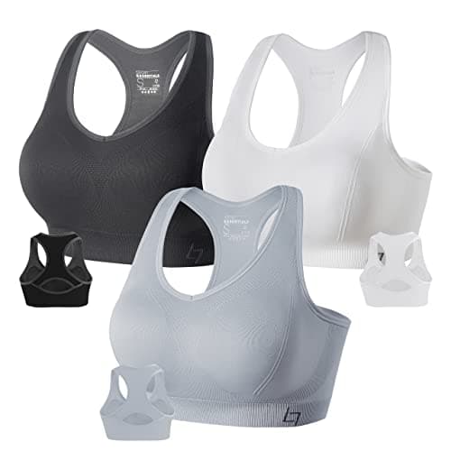 FITTIN Racerback Sports Bras for Women - Padded Seamless Support Bra for Yoga Gym Workout Fitness