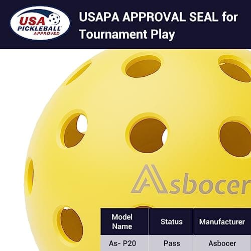 USAPA Approved Outdoor Yellow 40-Hole Pickleballs, 12-Pack in Mesh Bag with High Elasticity