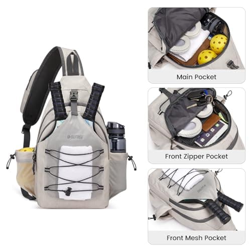 G4Free Pickleball Bag, Crossbody Sling Bag for Men Women, Pickleball Backpack, Pickle Ball Paddle Bag Gifts for Sports