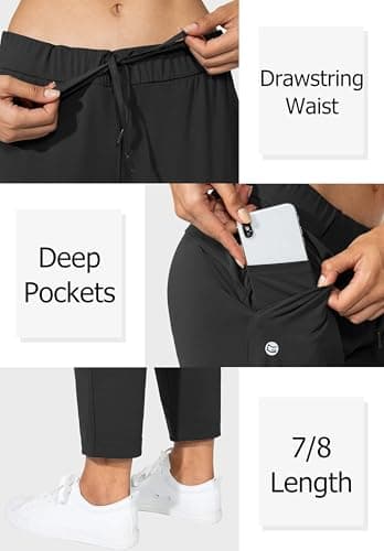 G Gradual Women's Pants with Deep Pockets 7/8 Stretch Ankle Sweatpants for Golf, Athletic, Lounge, Travel, Work