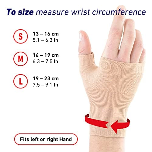Neo-G Wrist and Thumb Support for Arthritis, Joint Pain, Tendonitis, Sprain - Wrist Brace Wrist Compression Hand Support - L - Beige