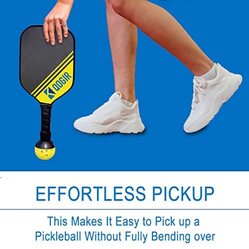 QOGIR Pickleball Ball Retriever: Easy Pick Up Without Bending Over, Fits Any Paddle