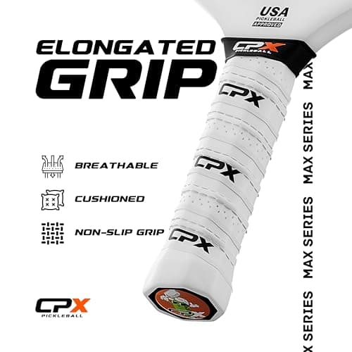 CPX MAX Series Raw Carbon Fiber T700 Pickleball Elongated Paddle Racket - Professional Grade, 14mm Core Thickness, Comfortable Tennis Style Grip - Durable Pickleball Paddle Designed in Chicago, USA