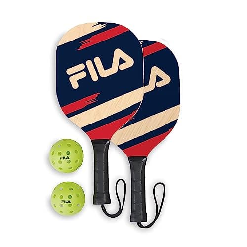 FILA Accessories Pickleball Paddles Set of 2 - Includes 2 Pickleball Rackets, 2 Outdoor Pickleball Balls, Pickleball Racket Game Equipment Mesh Bag