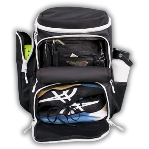 Pickleball Bag for Men and Women - Fits 2 to 4 Paddles - Shoe Compartment, Fence Hook, Storage Pockets for Water Bottles, Pickleballs, Clothing, Racquet/Paddle Storage - Pickle Ball Backpack