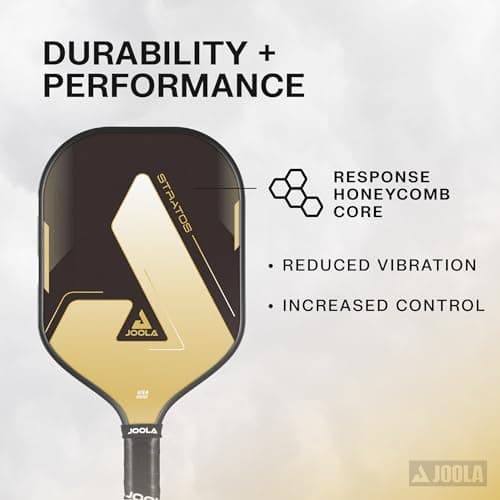 JOOLA Stratos Pickleball Paddle – Reinforced Fiberglass Surface, Honeycomb Polypropylene Core, USAPA Approved, Durable & Beginner-Friendly Pickleball Racket with Comfortable Grip