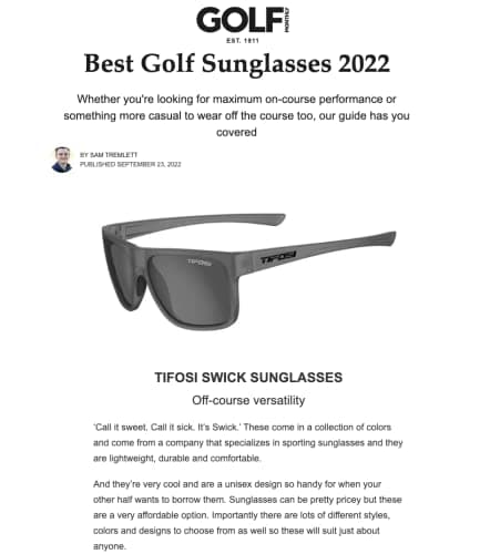 Swick Sport Sunglasses - Ideal For Cycling, Golf, Hiking, Pickleball, Running, Tennis and Great Lifestyle Look