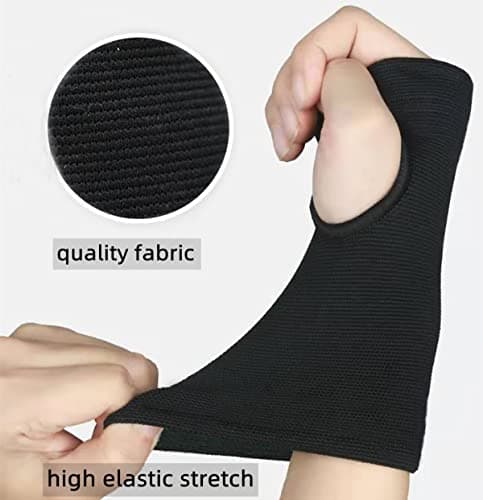 Palm Brace Wrist Support Sleeves (1 Pair), Everyday Use Wrist Brace, Compression Carpal Tunnel for Wrist Pain Relief, Fitness Gloves, Sports Glove, Wrist Brace for Men and Women (M, Black)