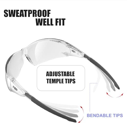 ANSI Z87.1 Anti-Fog Wrap-Around Clear Safety Glasses, Pickleball lab chemistry goggles with Scratch Resistant