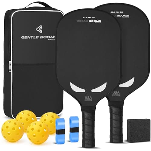 Pickleball Paddles,USAPA Approved Titanium Aluminum Surface & Titanium Aluminum Core Pickleball Set,Pickle Ball Paddles Set of 2 ​for Men Women New Players