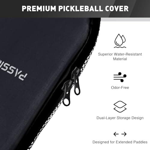 Pickleball Paddle Cover and Storage Bag With Pockets - Water Resistant Racket Sleeve for Standard & Extended Paddles